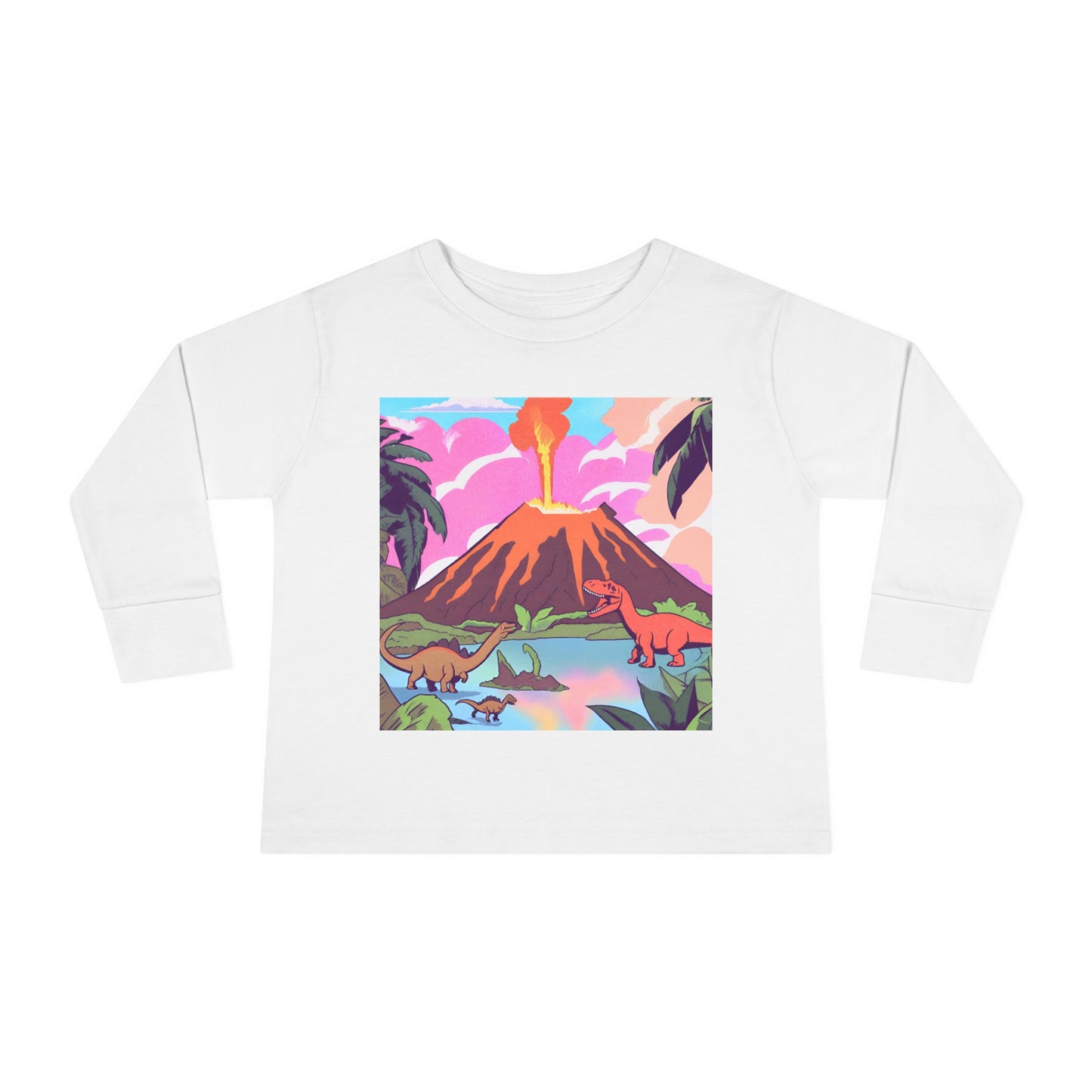 Long Sleeve Dino Fire Toddler Tee