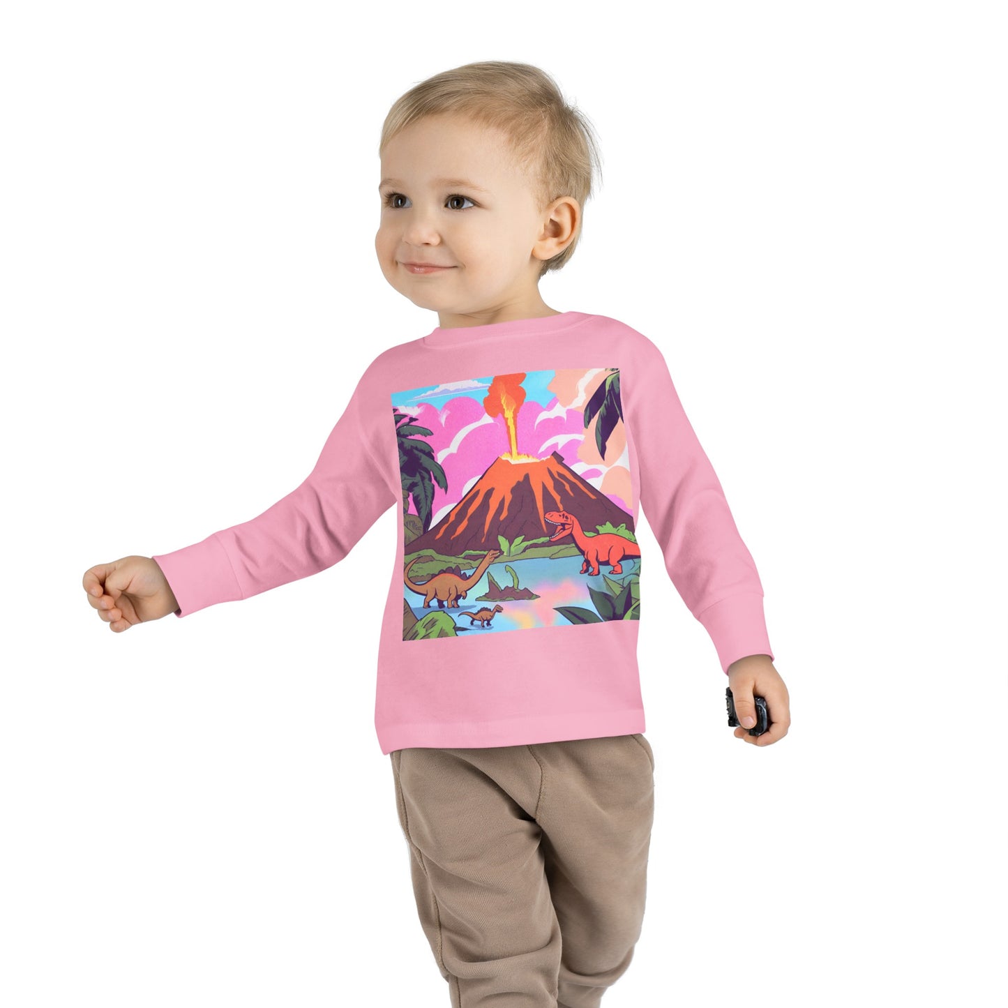 Long Sleeve Dino Fire Toddler Tee