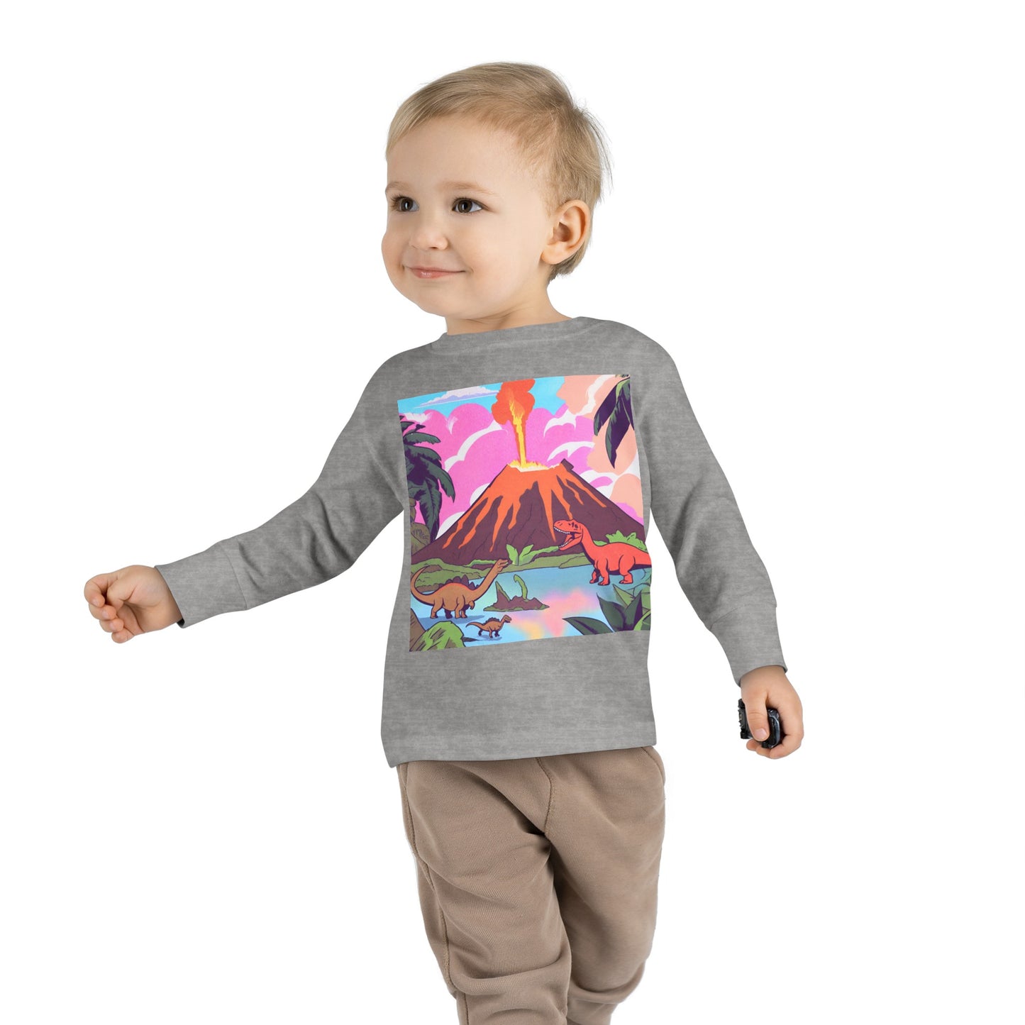 Long Sleeve Dino Fire Toddler Tee