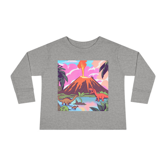 Long Sleeve Dino Fire Toddler Tee