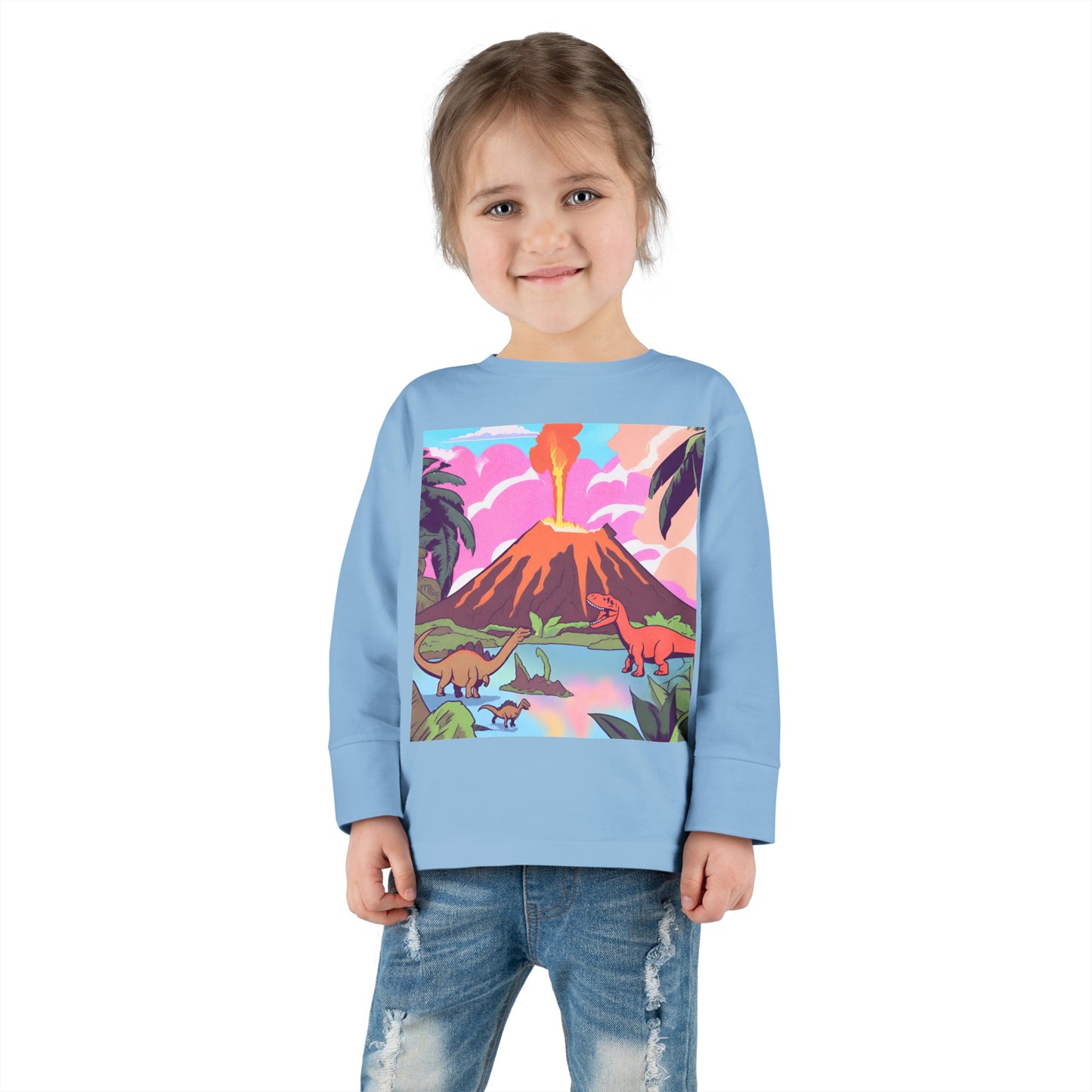 Long Sleeve Dino Fire Toddler Tee