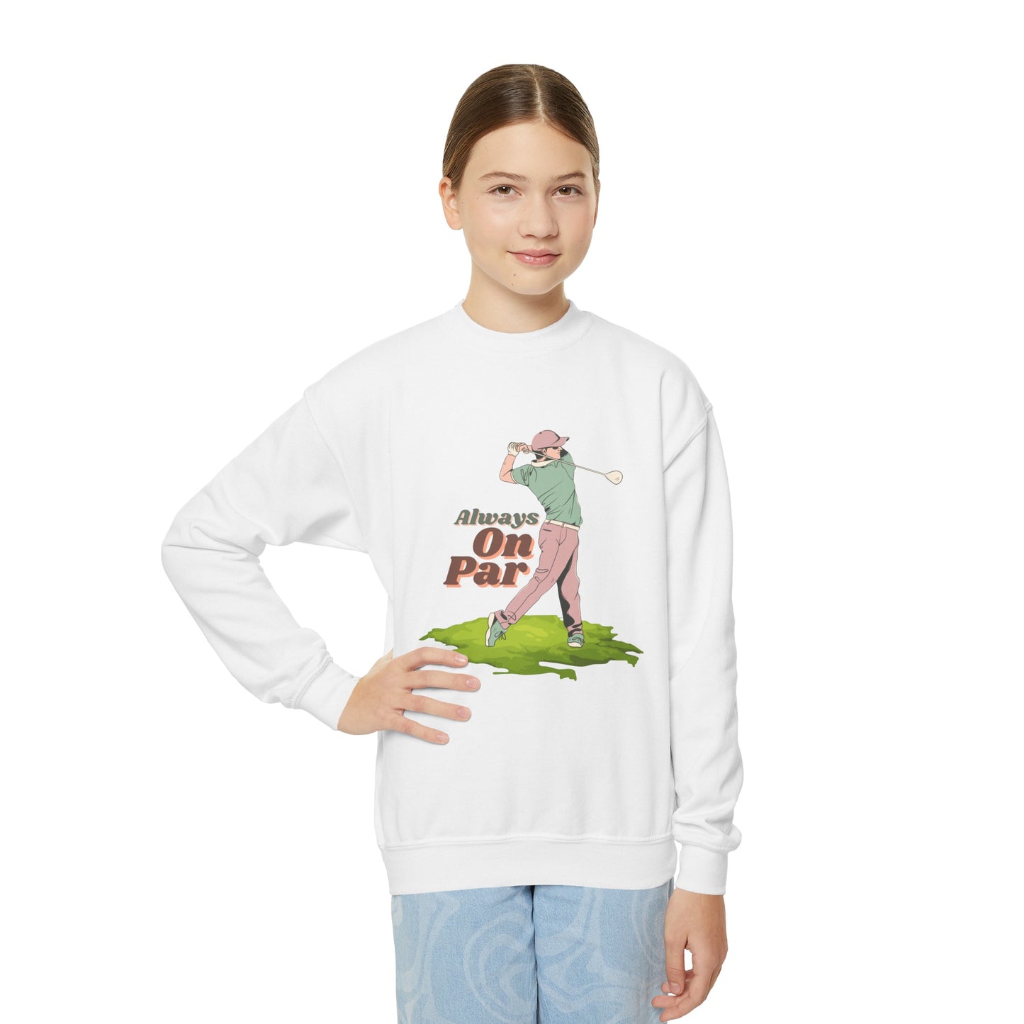 Always On Par Kids Crewneck